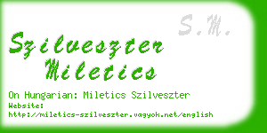 szilveszter miletics business card